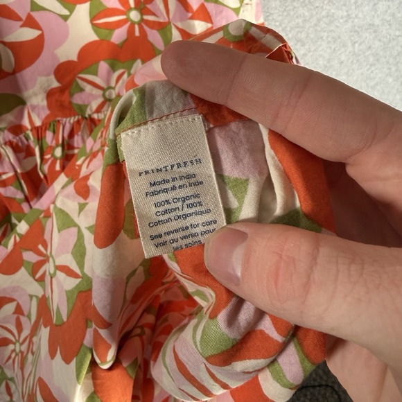 Printfresh tara dress womens XL Flower hour maxi floral square cotton 70s - Picture 9 of 10